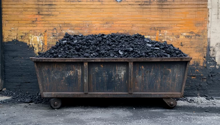 asphalt in a dumpster