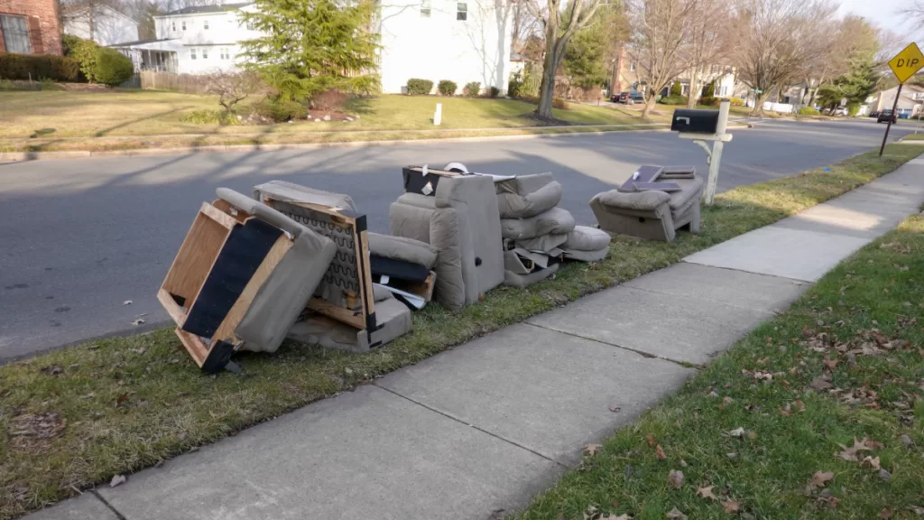 large debris on the side of the road